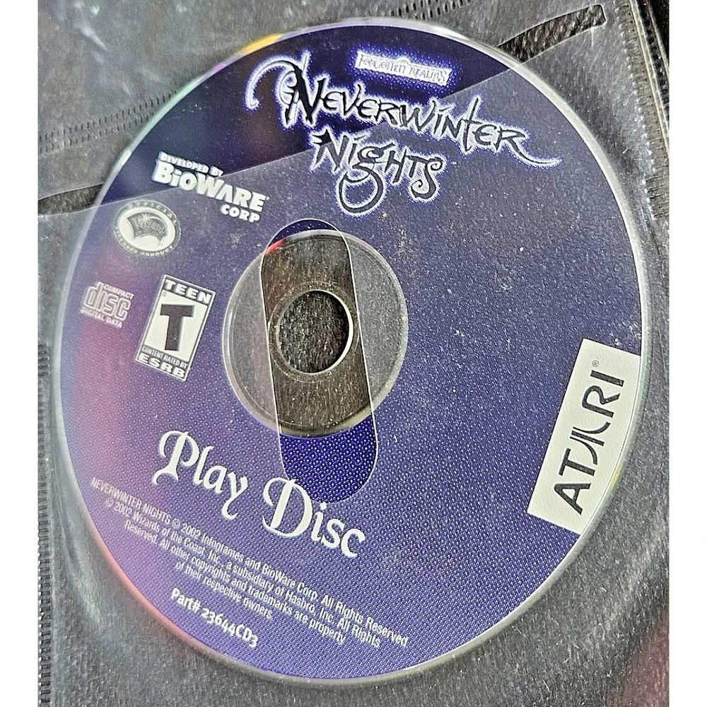 Neverwinter Nights PC Game 2002 3 Discs No Case Tested